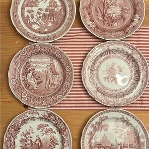 Vintage Spode Red and White Plates